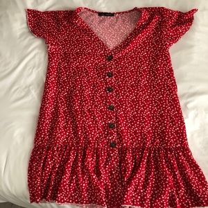 ZARA | red floral dress